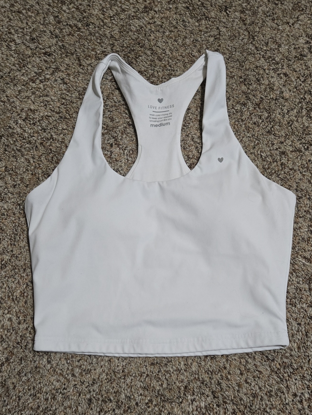 White Racerback Crop - Medium